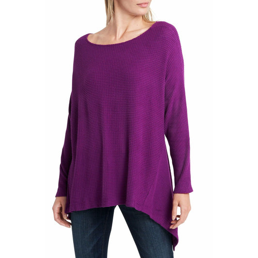 Women's 1.State Knot Back Waffle Knit Top, Size Medium - Purple