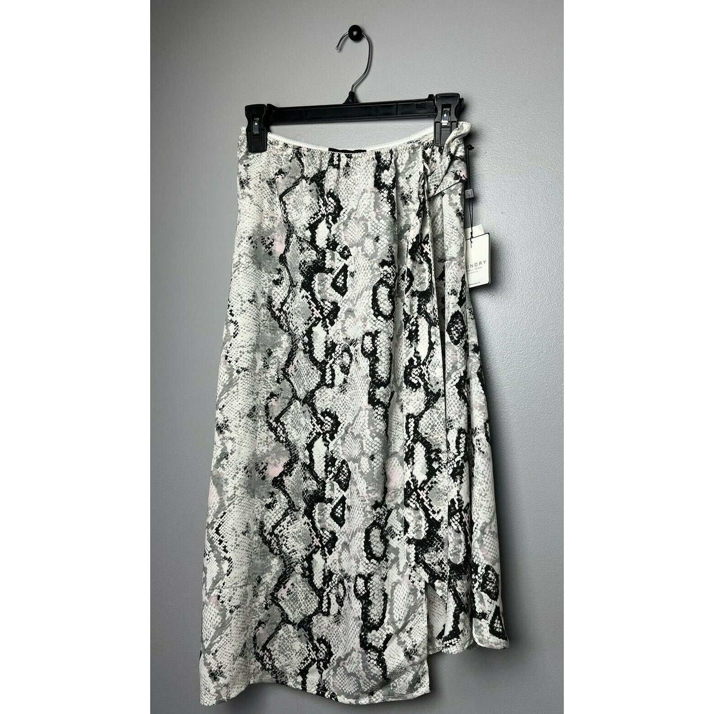 Laundry by Shelli Segal Printed D Ring Pull On Midi Skirt X-Small Raven Python