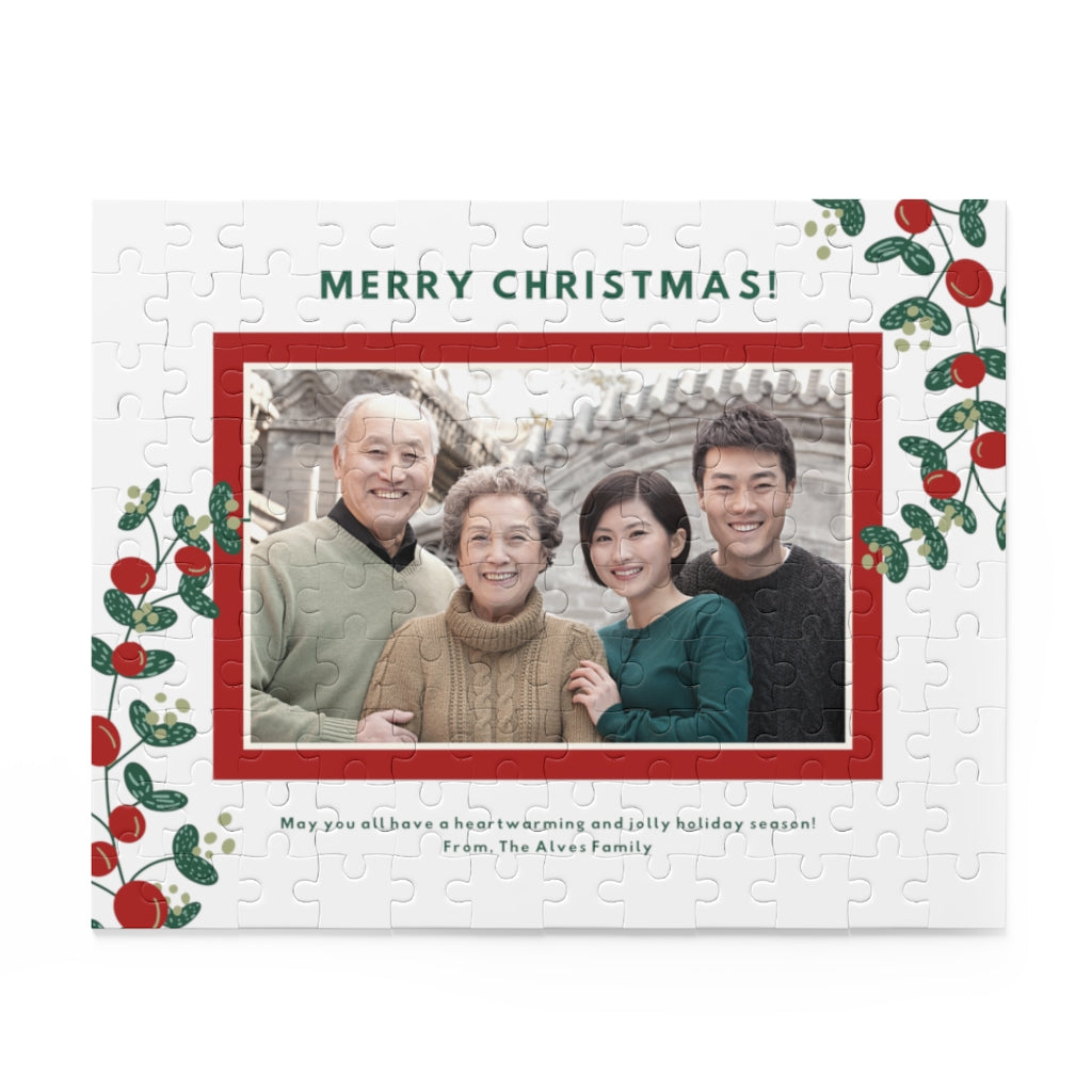 Family picture custom Merry Christmas Personalized Puzzle Photo Gift