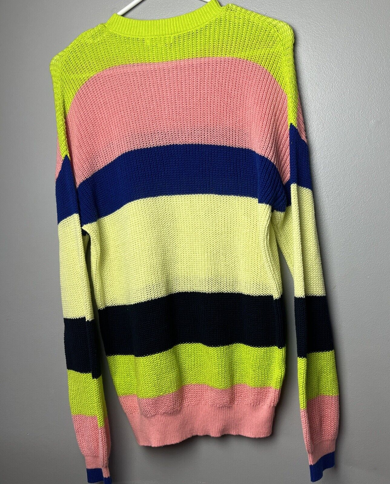 Abound Long Sleeve Color block Stripe Knit Multicolor Cotton Sweater Small