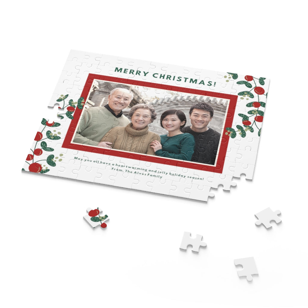 Family picture custom Merry Christmas Personalized Puzzle Photo Gift