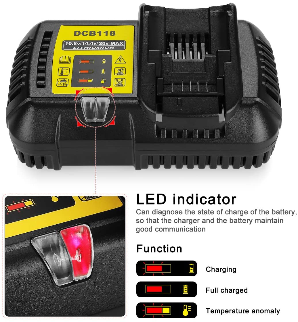 ANTRobut 5.0Ah Replacement for Dewalt 20V Battery and Charger Kit