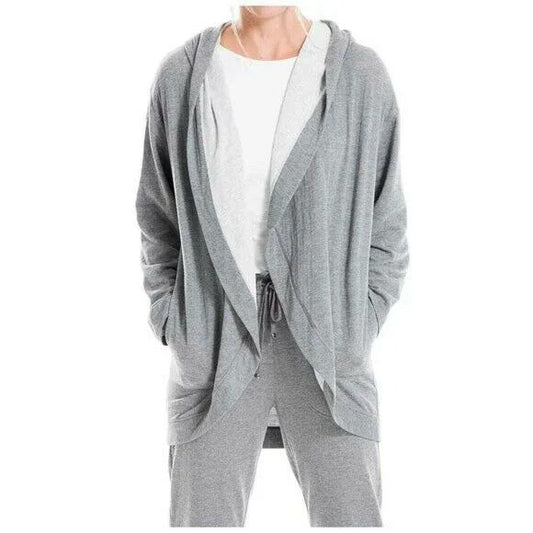 New Max Studio Small Open Front Cardigan Hoodie Women's Steel Gray NWT