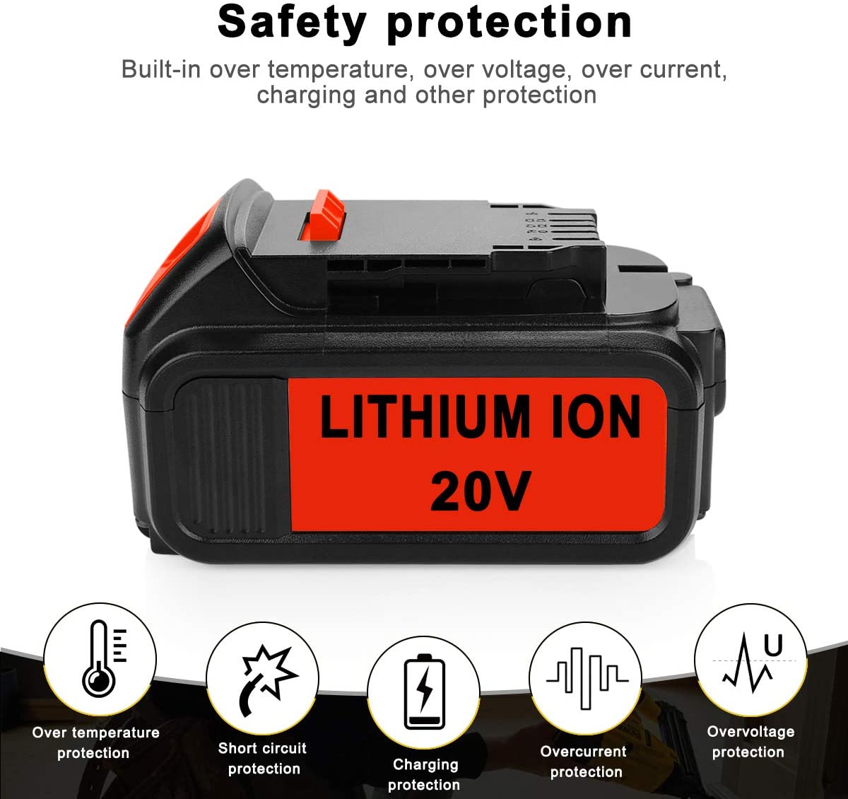 ANTRobut 5.0Ah Replacement for Dewalt 20V Battery and Charger Kit