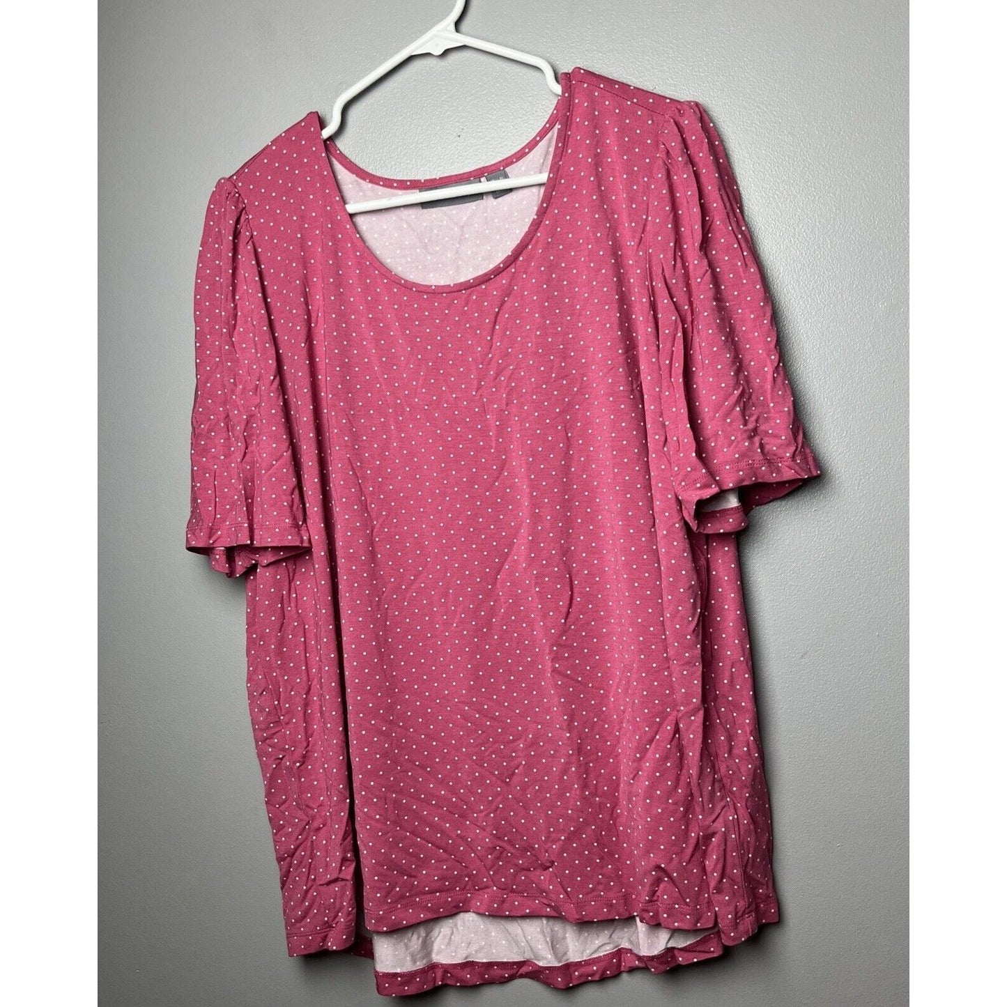 Susan Graver Lifestyle Print Spa Knit Short Sleeves Top Watermelon X-Large Size