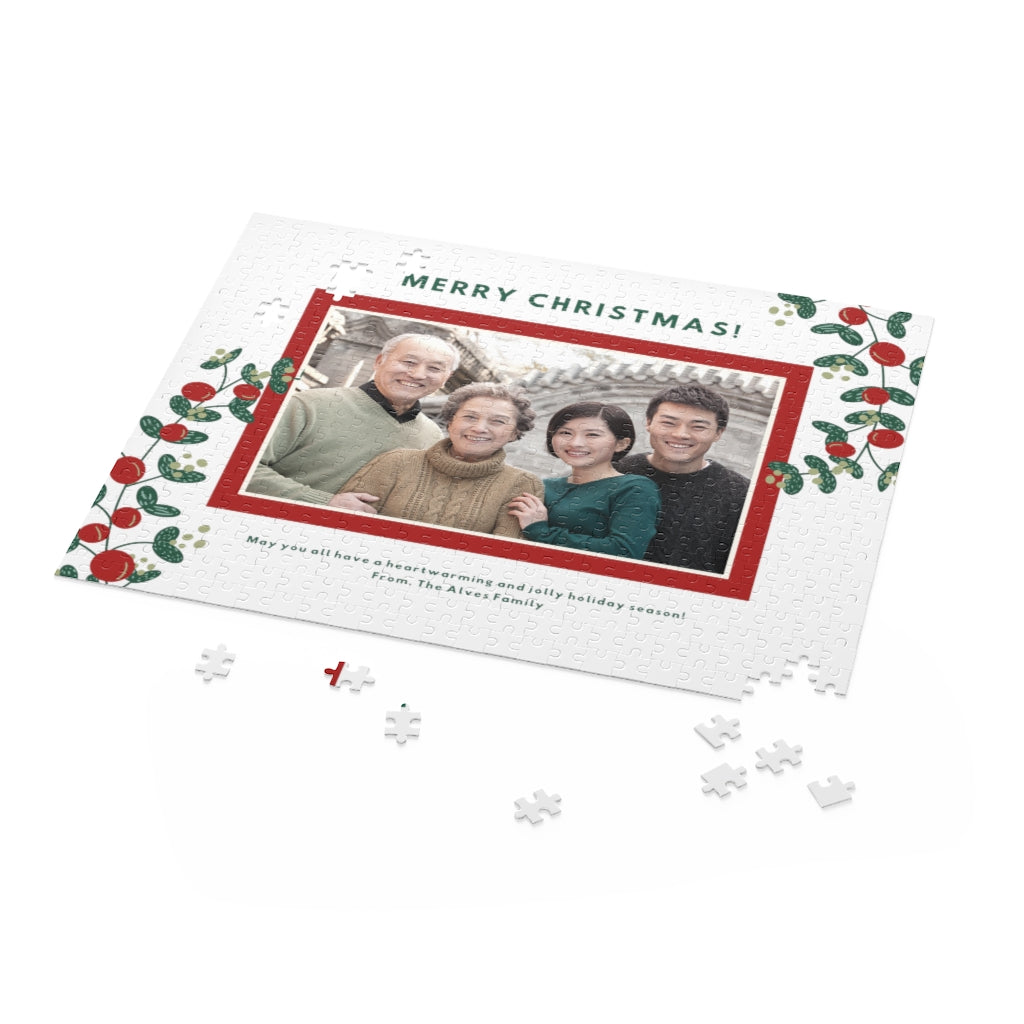 Family picture custom Merry Christmas Personalized Puzzle Photo Gift