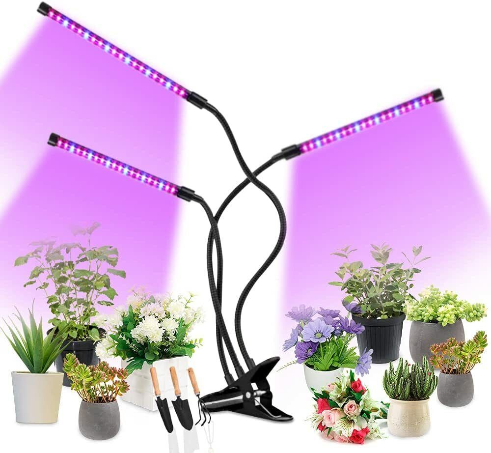Grow Light for Indoor Plants, HOOMEDA Tri Head Plant Light with Full Spectrum