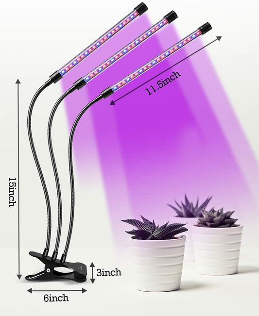 Grow Light for Indoor Plants, HOOMEDA Tri Head Plant Light with Full Spectrum
