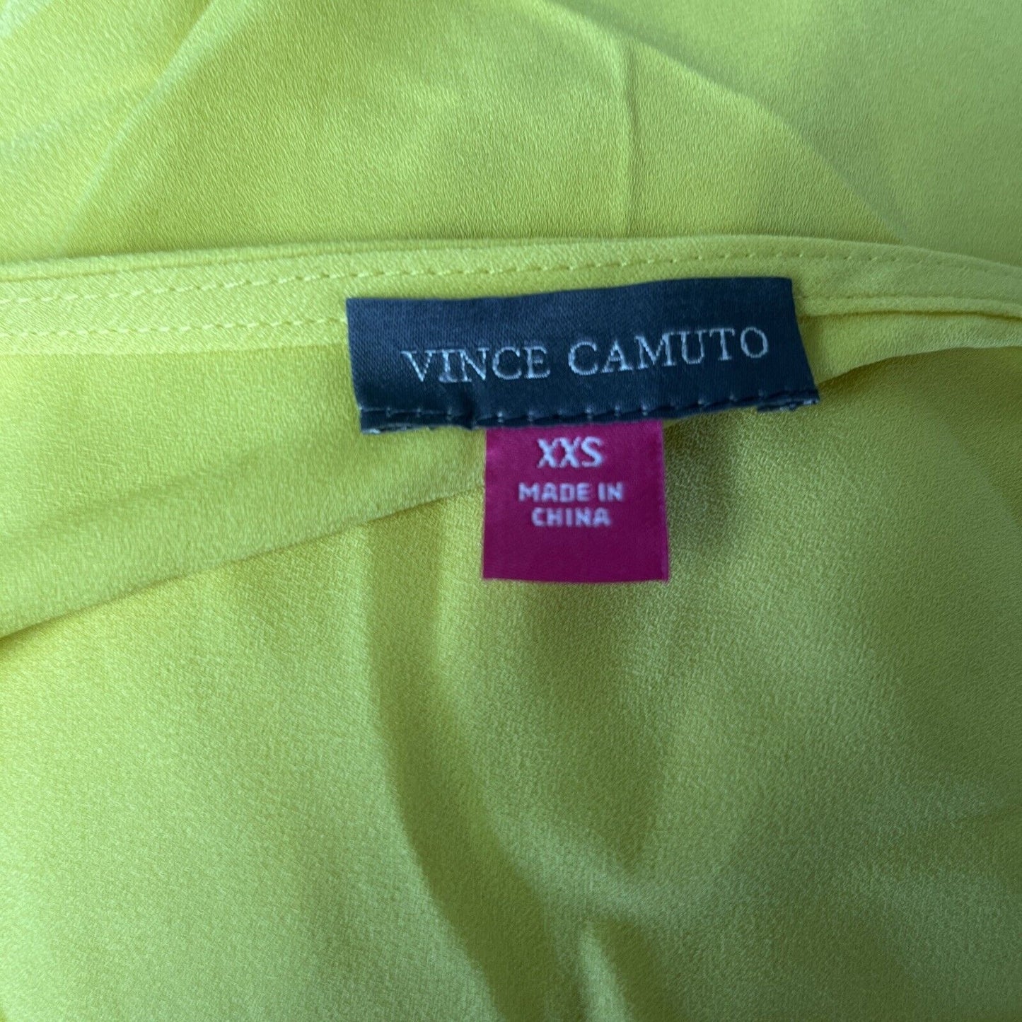 Vince Camuto Rumple Flutter Sleeve Top Size XXS New Solid Yellow
