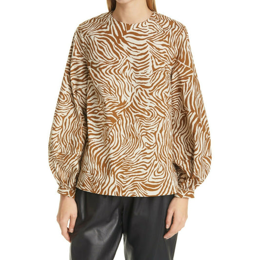 Samsoe Samsoe Collection 21 Aram Blouse in Mountain Zebra Size S *NWT*