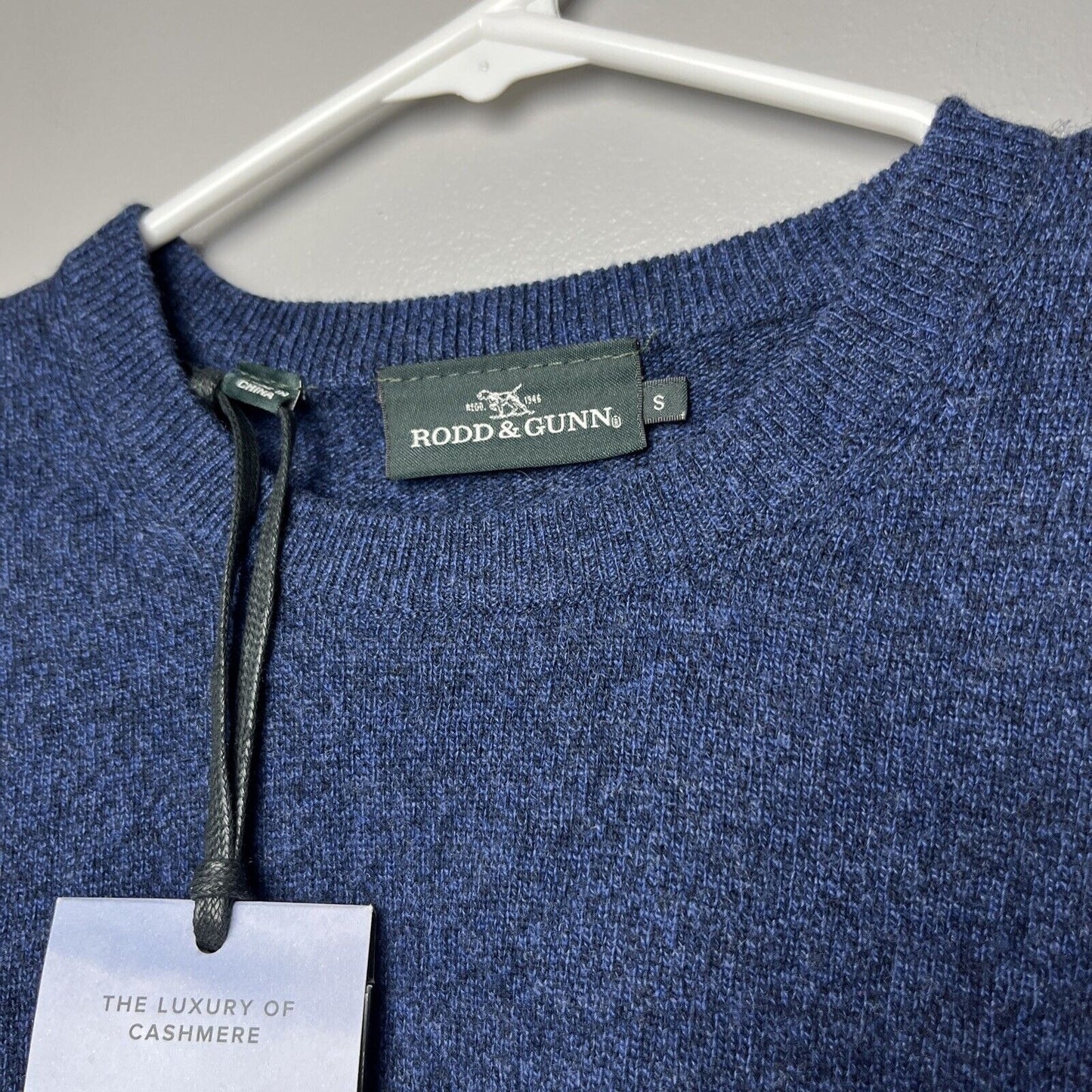 Rodd & Gunn Queenstown Sweater Wool Cashmere Ink Blue Size Small