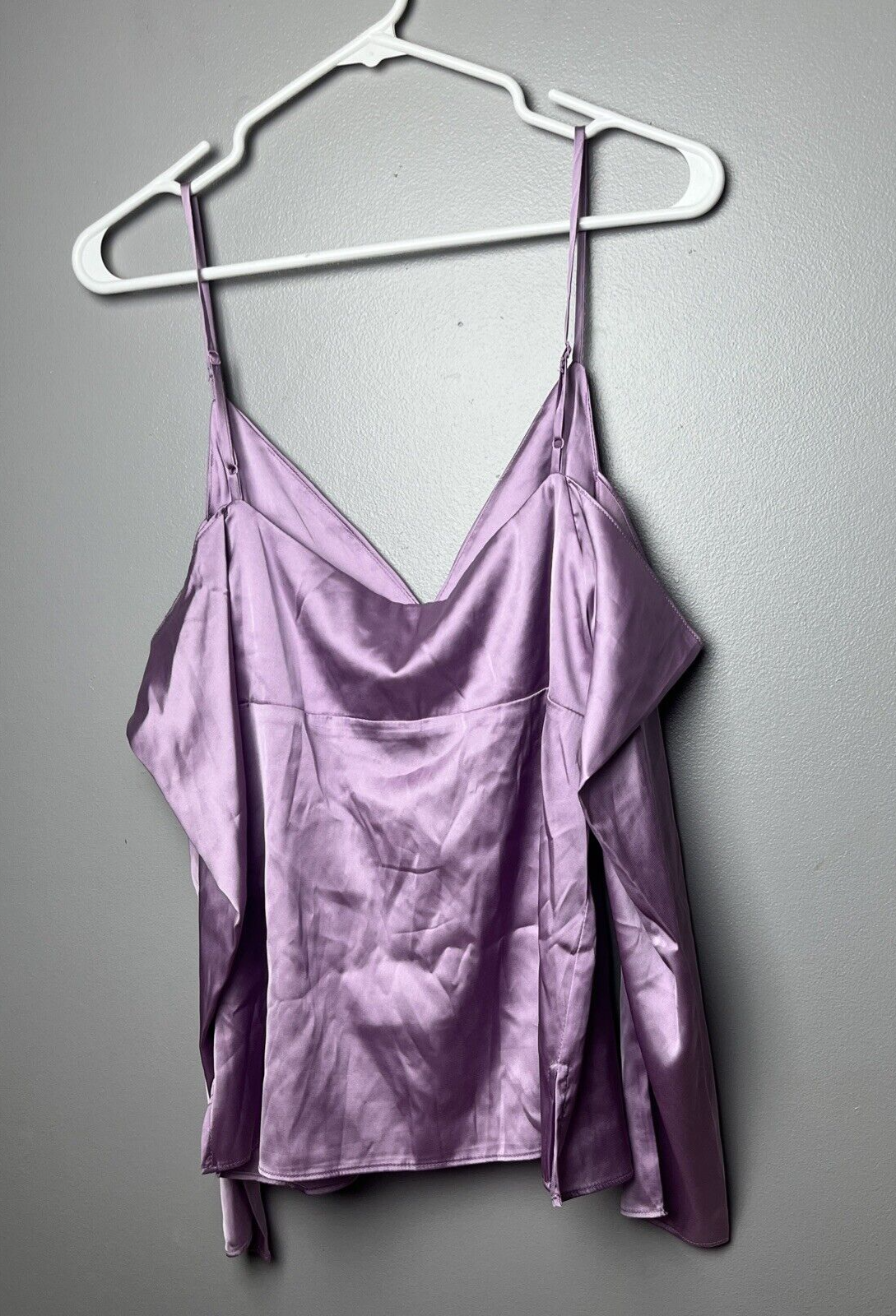 Wayf Womens Camisole Cami Top Purple Long Sleeve Spaghetti Strap Size S New