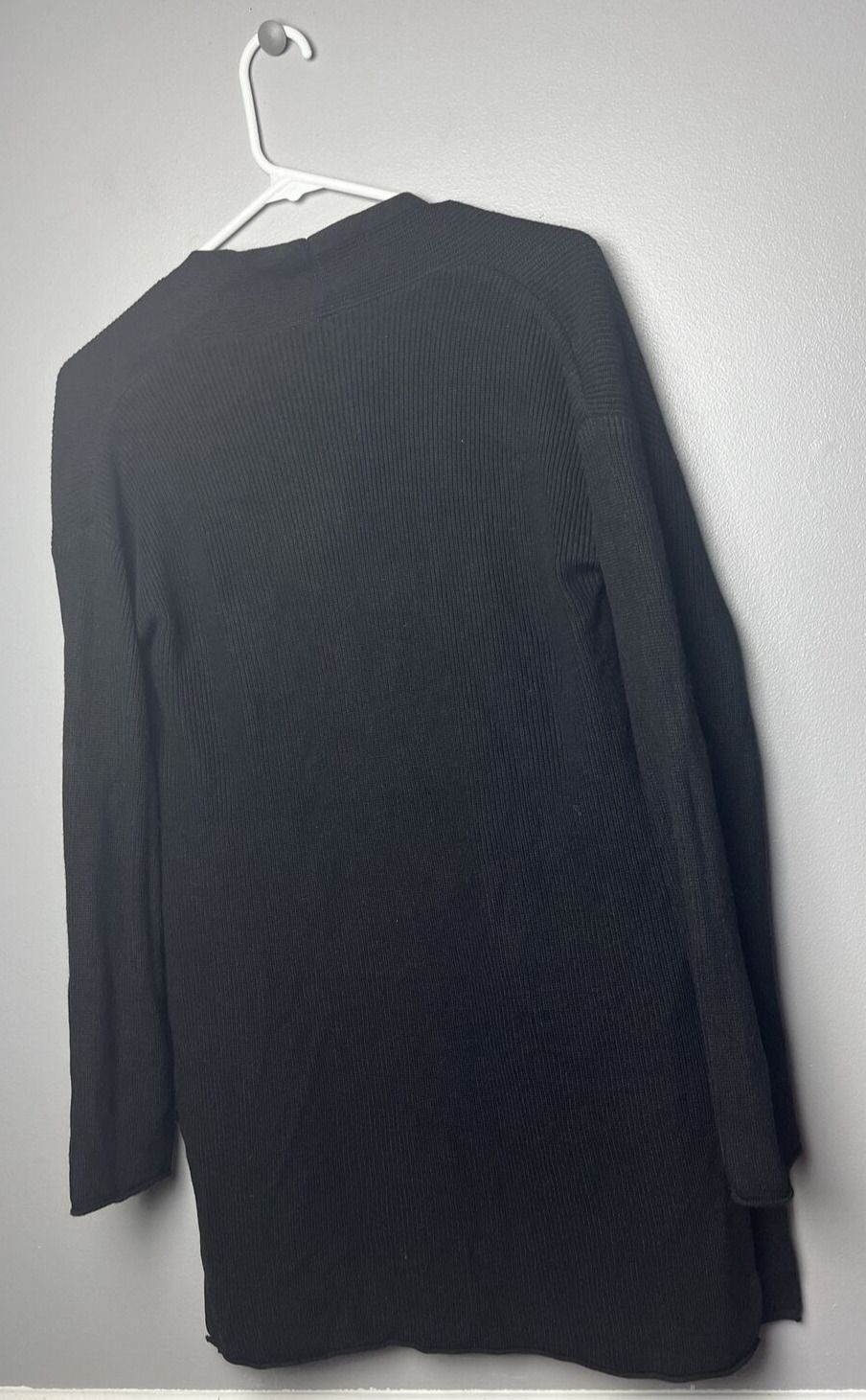 T Tahari Black Open Front Pocket Cardigan Long Sleeve New Cashmere Blend XS