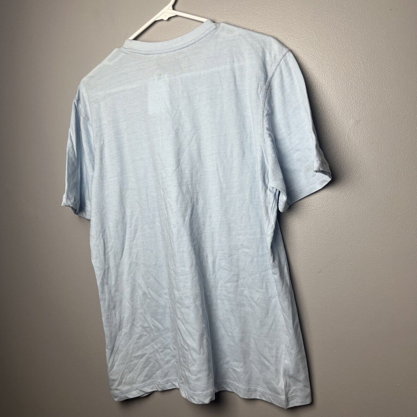 Visitor Men's Blue Crew Neck Short Sleeves Chest Pocket Pullover T Shirt Size M
