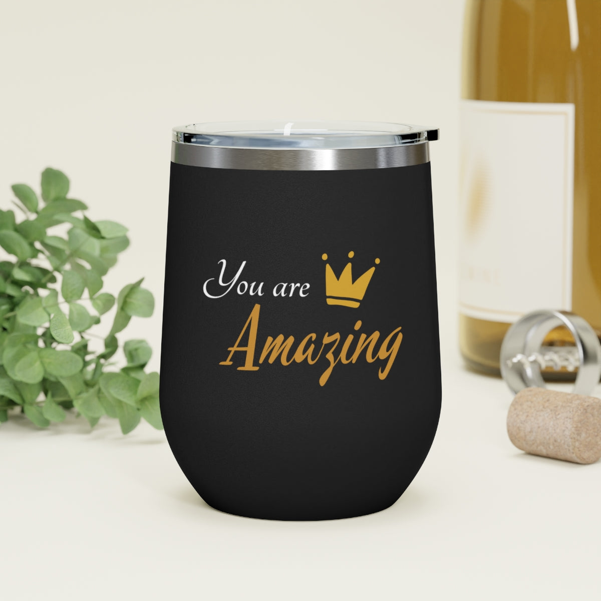 Custom Insulated Wine Tumbler 12oz, Double walled, BPA free, Vaccum insulated & Lightweight