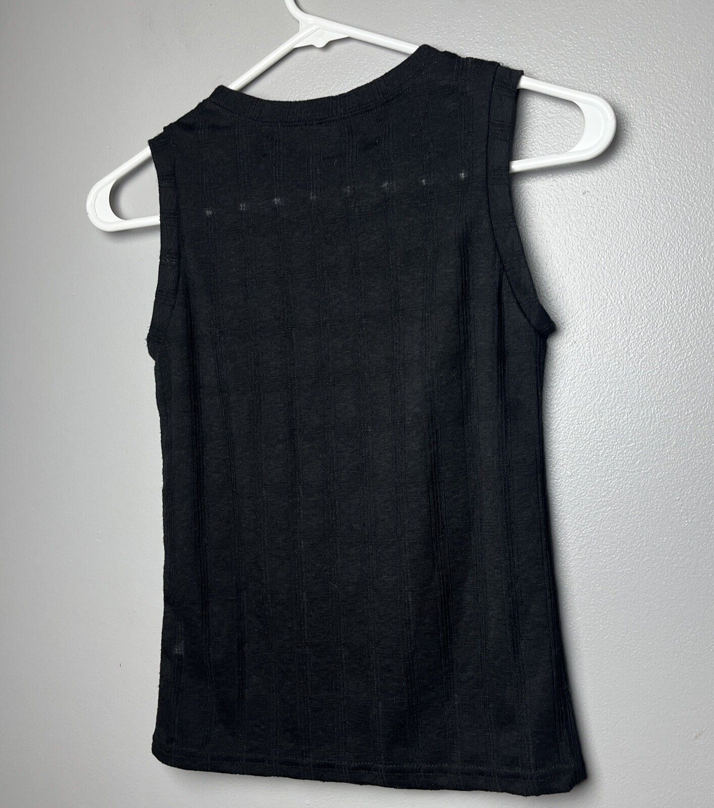 Code X Mode Women’s Black Crew Neck Sleeveless Ribbed Knitted Top Size X Small