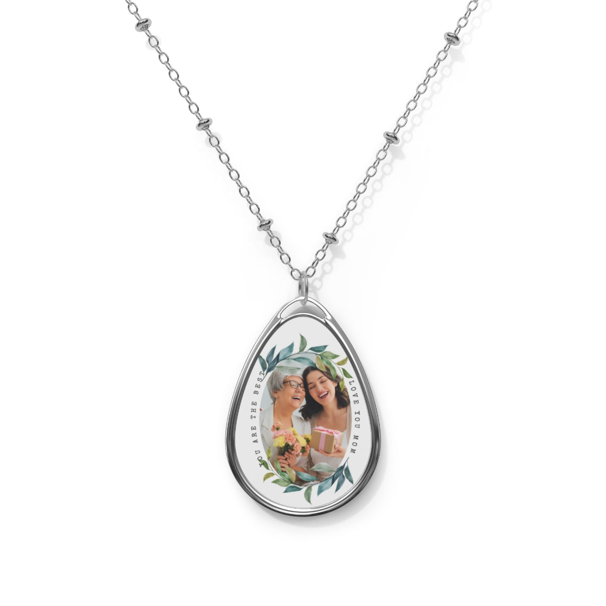 Custom Oval Necklace with Name, Picture or Monogram