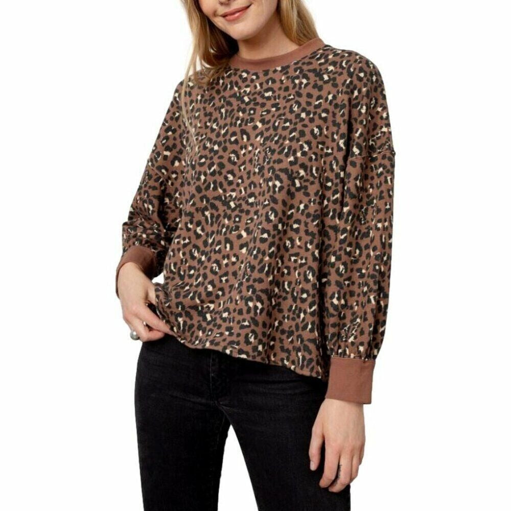 RAILS Sweatshirt Womens Small Reeves Mountain Leopard Crew Neck Pullover NWT
