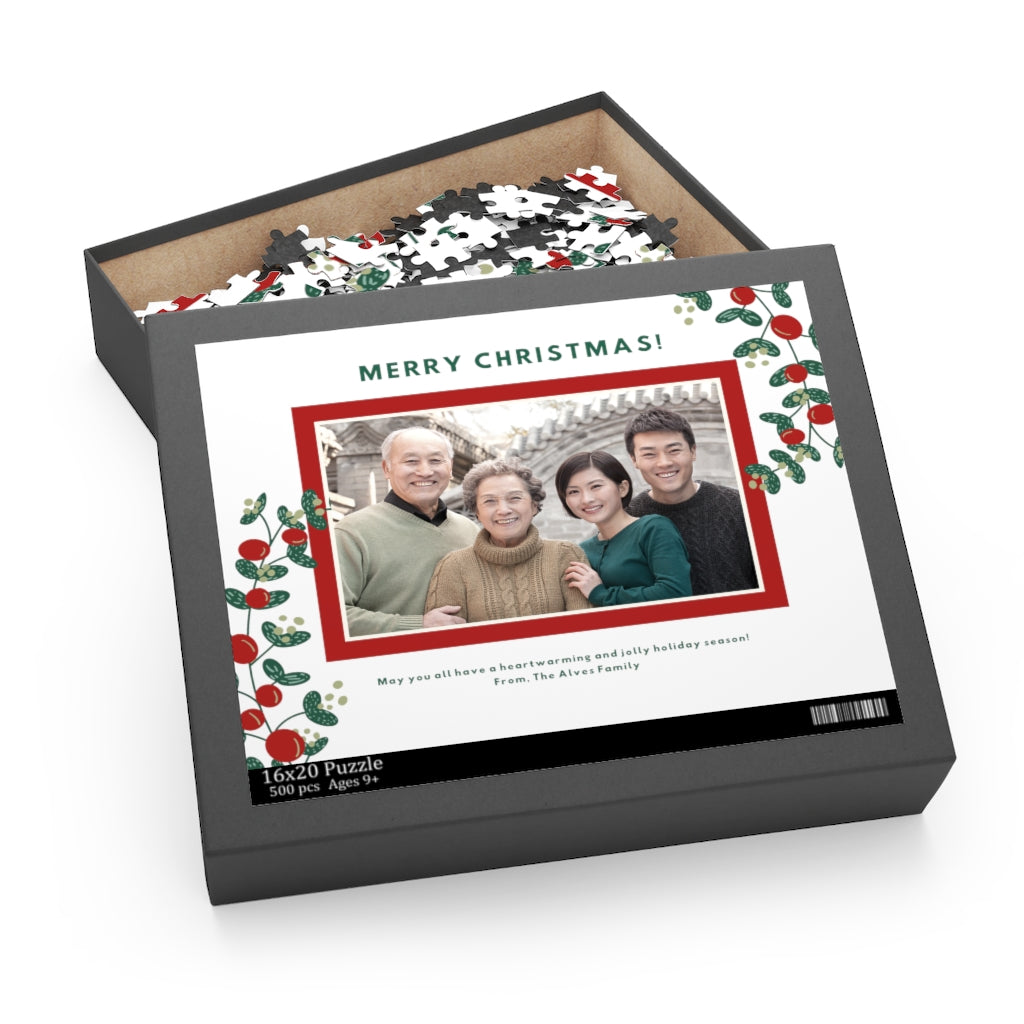 Family picture custom Merry Christmas Personalized Puzzle Photo Gift