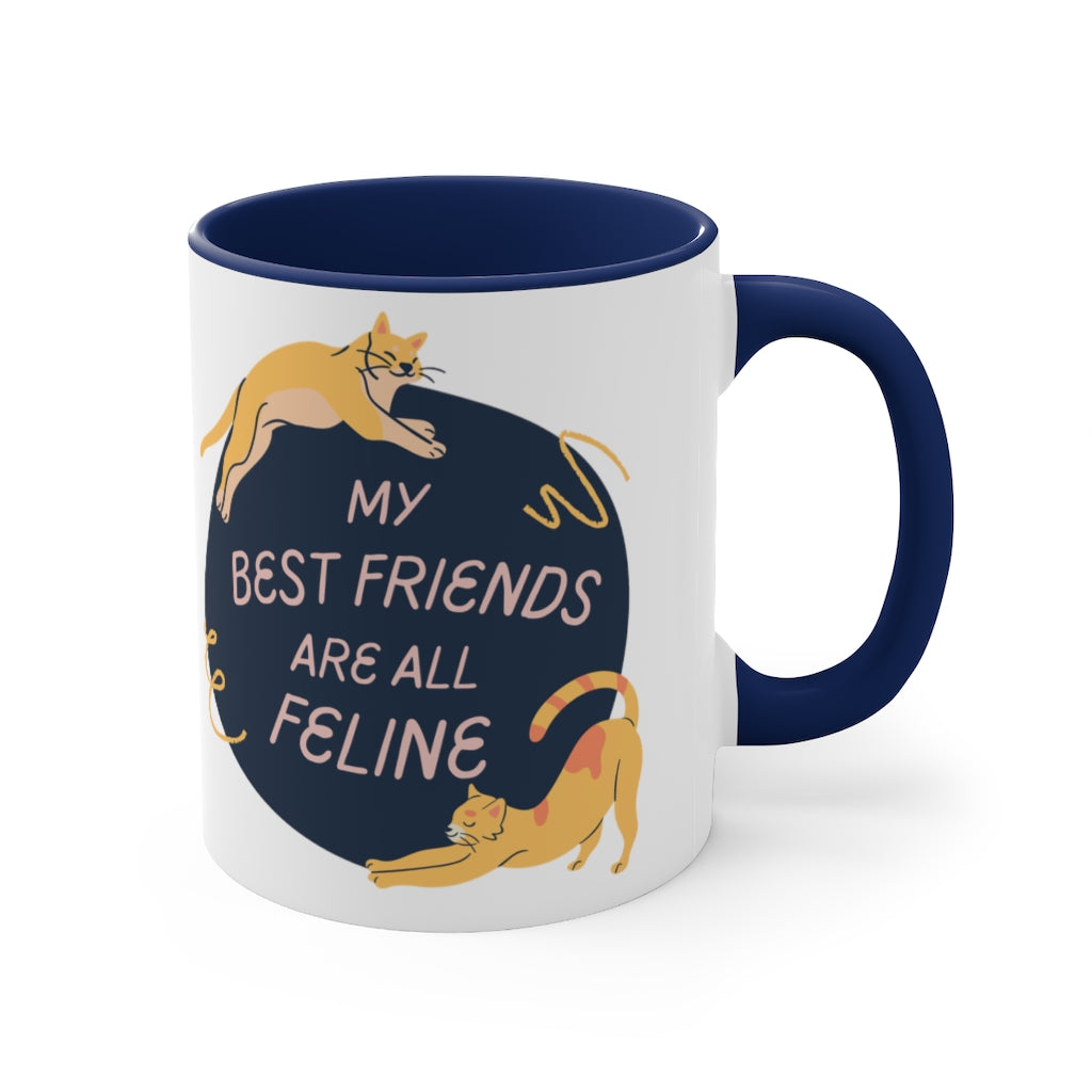 My best friends are feline custom Accent Coffee Mug, 11oz