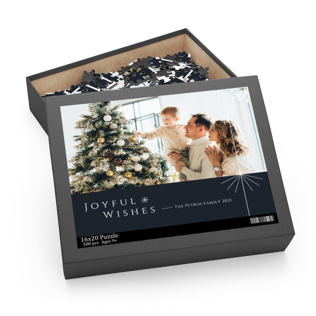 Personalized family Christmas tree Puzzle Photo Gift