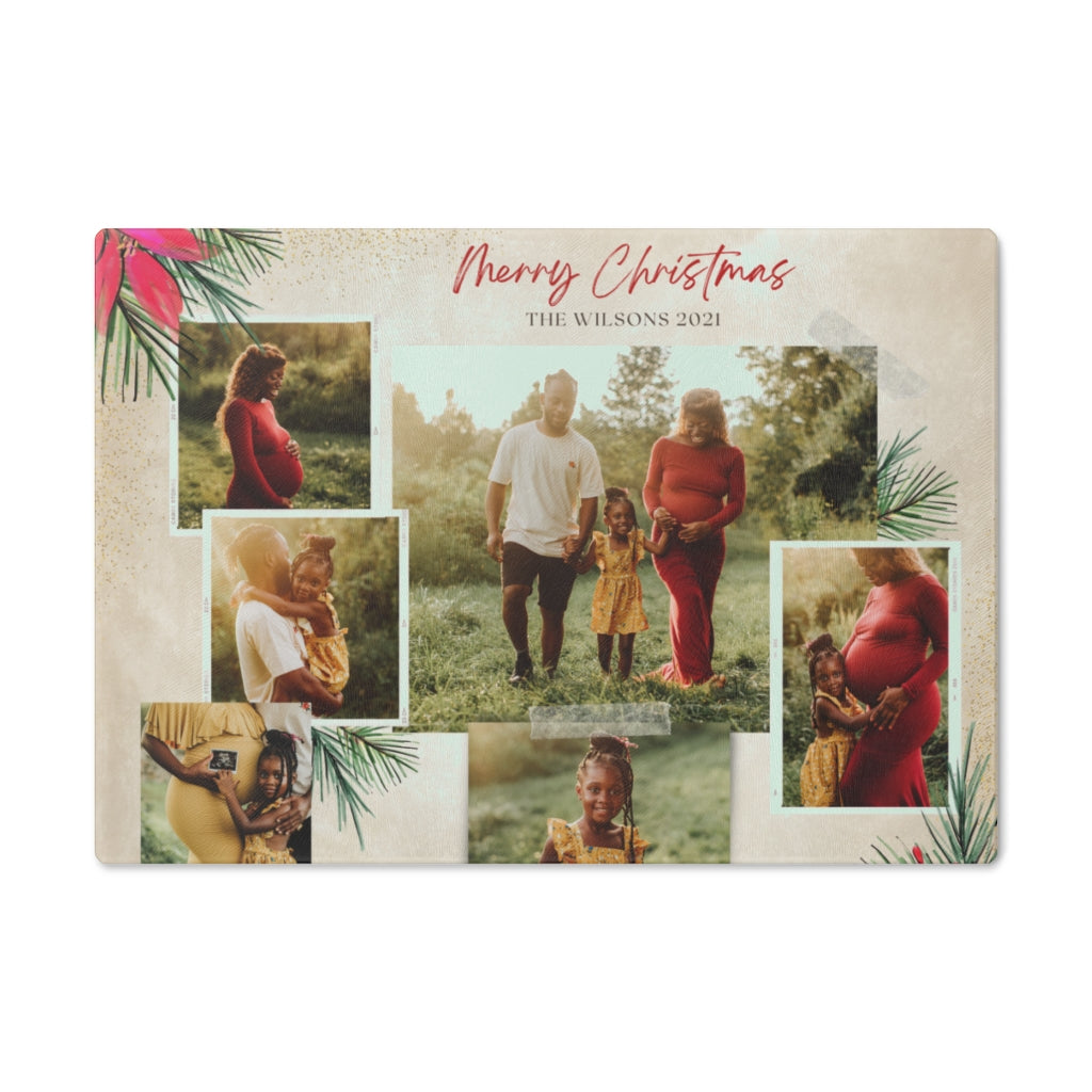 Christmas family picture Custom Cutting Board