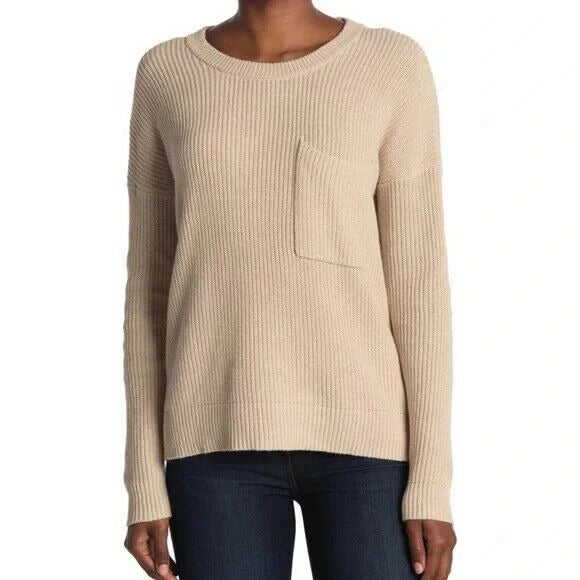 Madewell Size XXS Heather Fawn Thompson Pocket Pullover Sweater