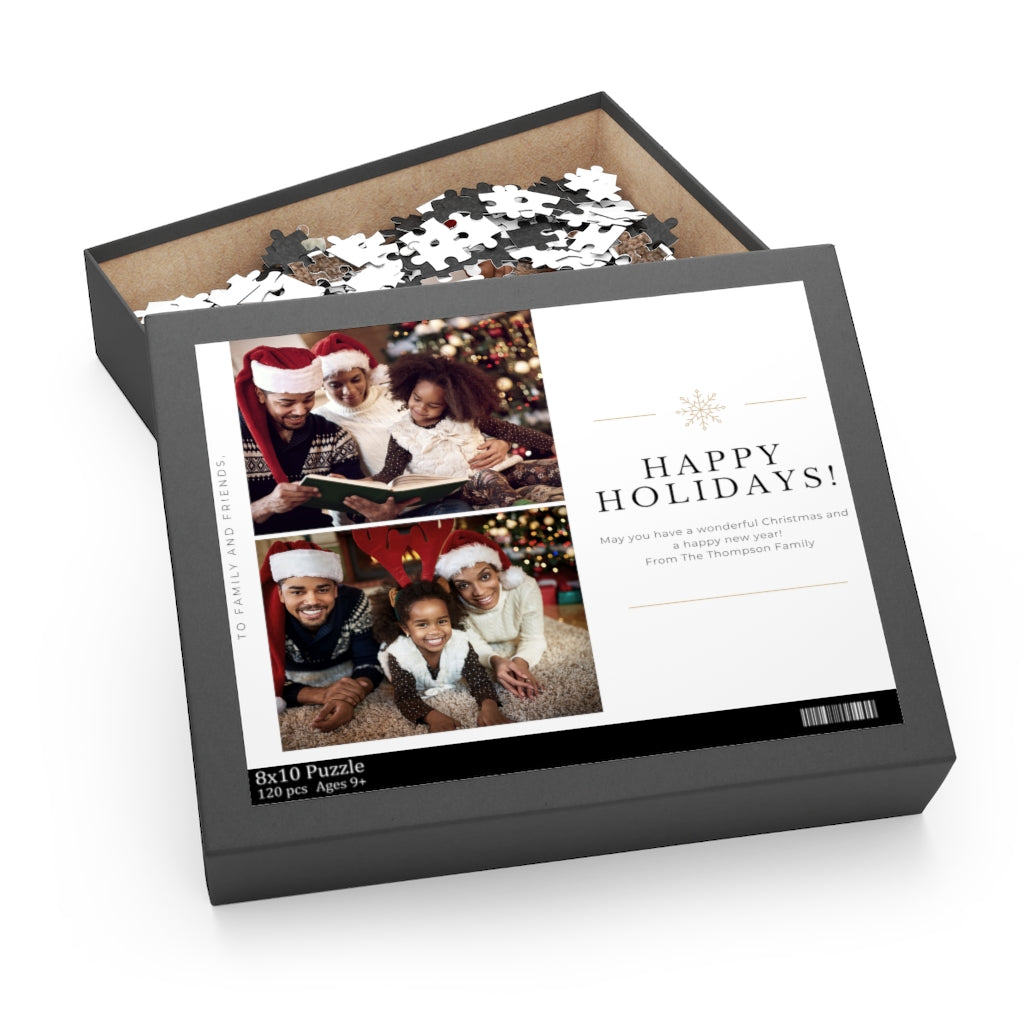 Personalized picture happy holidays Puzzle Photo Gift