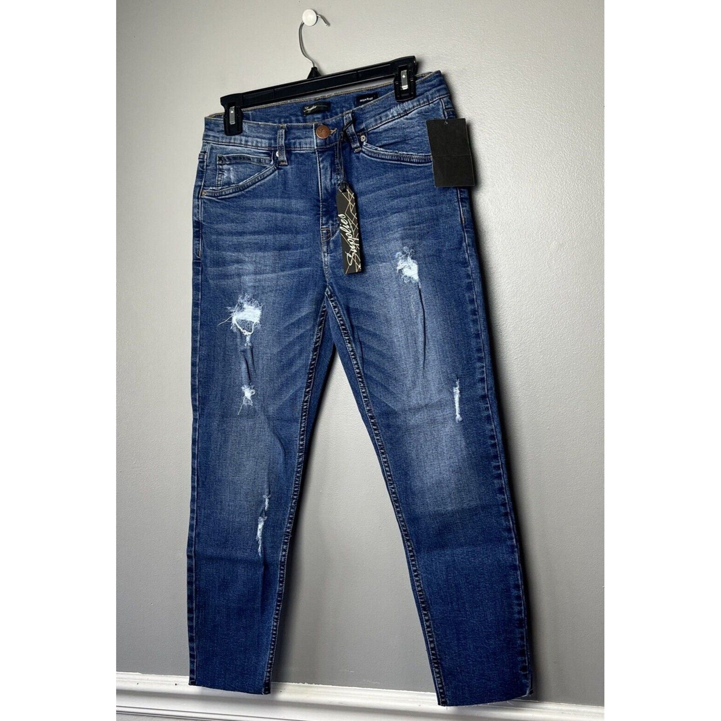 Supplies x Union Bay Maren High Rise Distressed Slim Straight Jeans NWT - Sz 8P