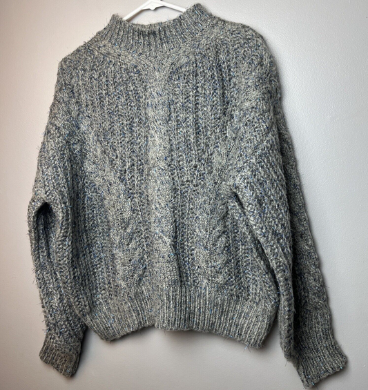 FRNCH Paris GRAY BLUE METALLIC Thread Sweater size S/M New with tags