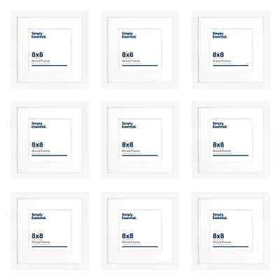 Simply Essential™ Gallery 8 x 8 Matted Wood Picture Frames in White (Set of 8)