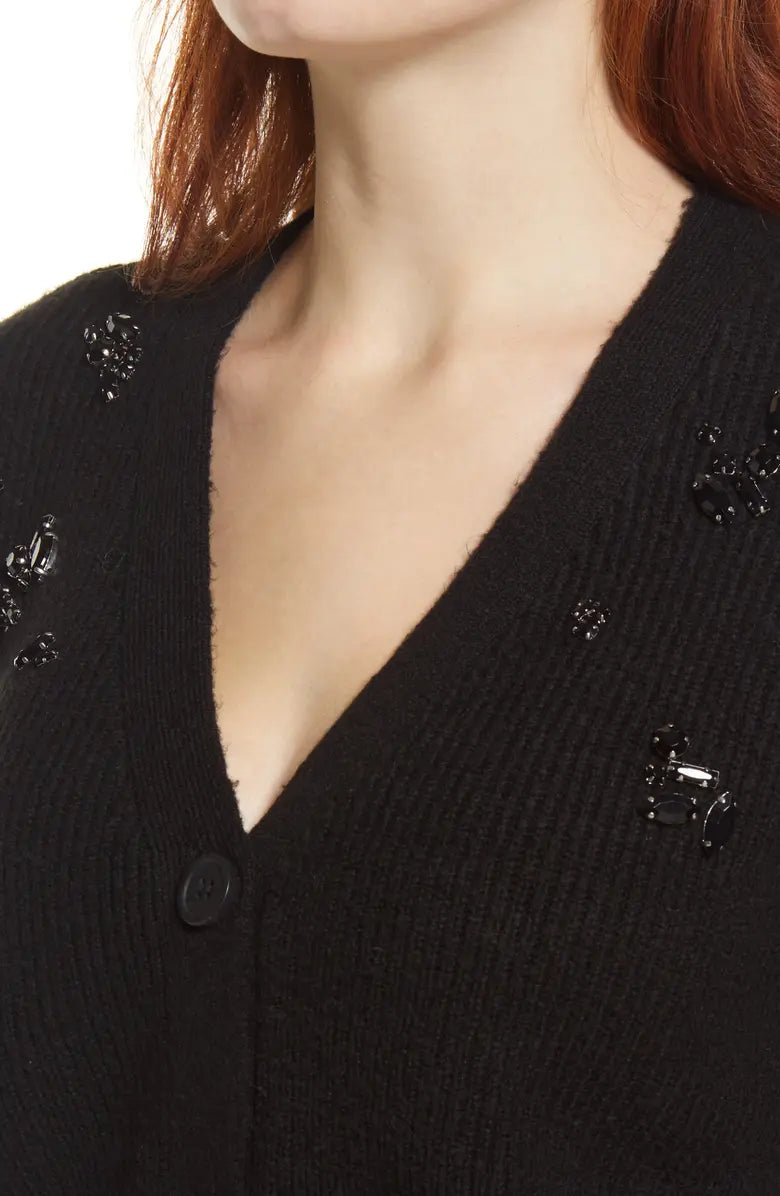 Halogen Women's Embellished Cardigan Sweater Medium