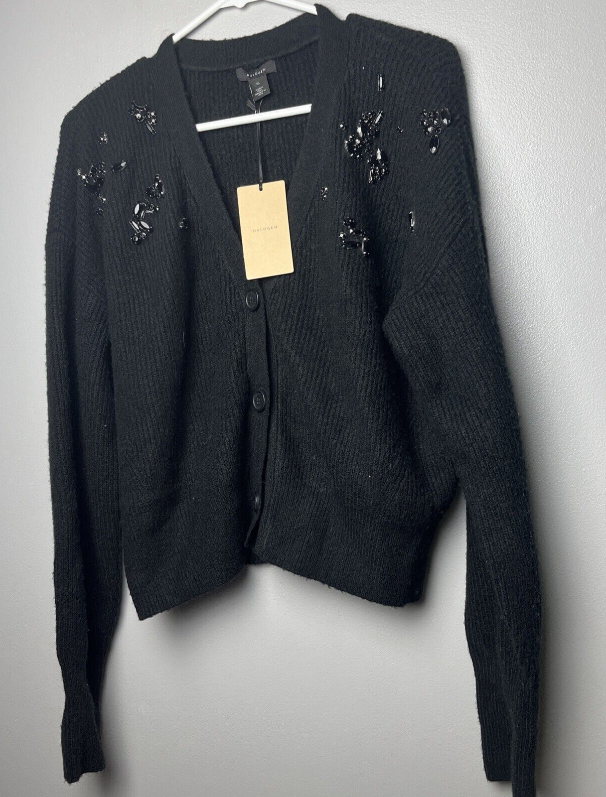 Halogen Women's Embellished Cardigan Sweater Medium