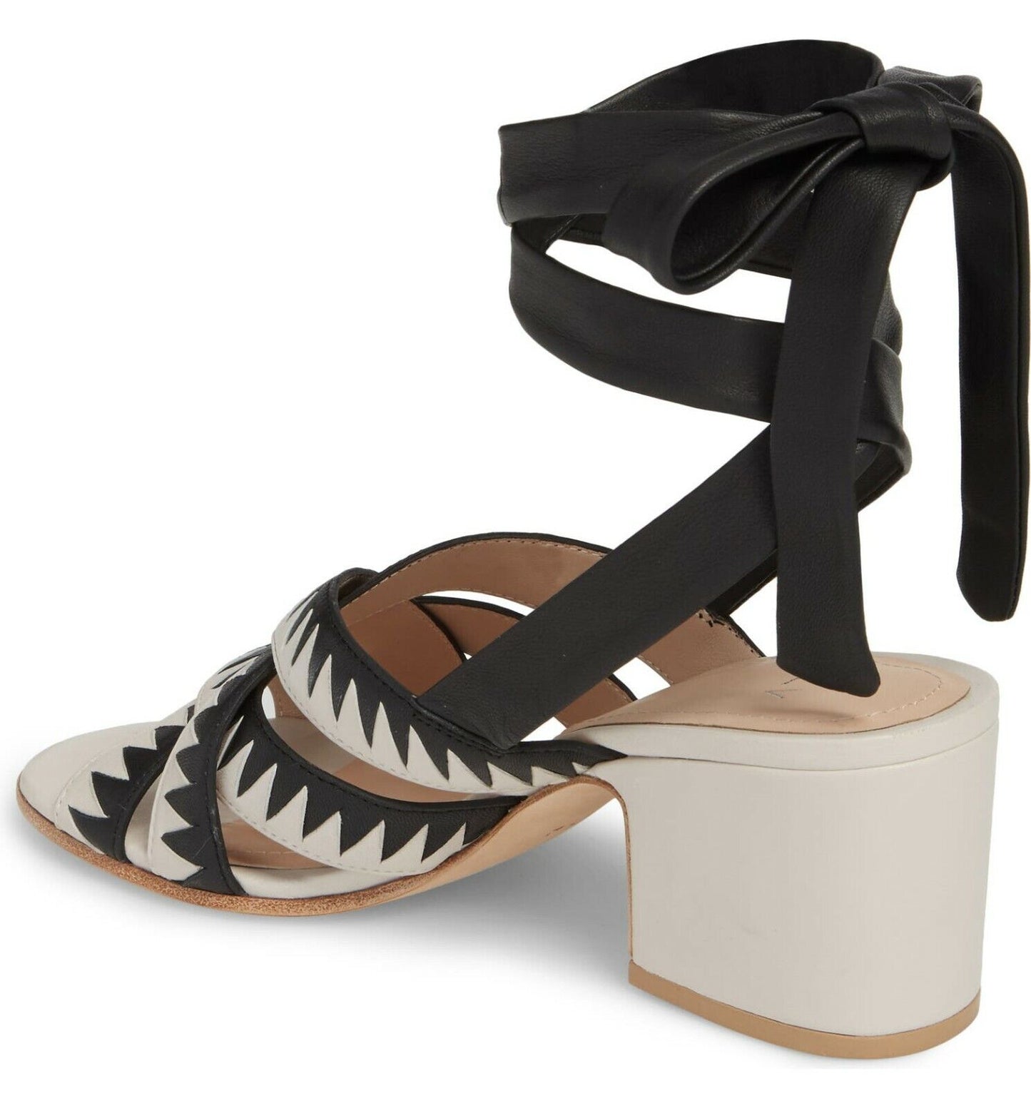 PLV Pour La Victoire Anisa Leather Ankle Wrap Heel Sandals Size 6