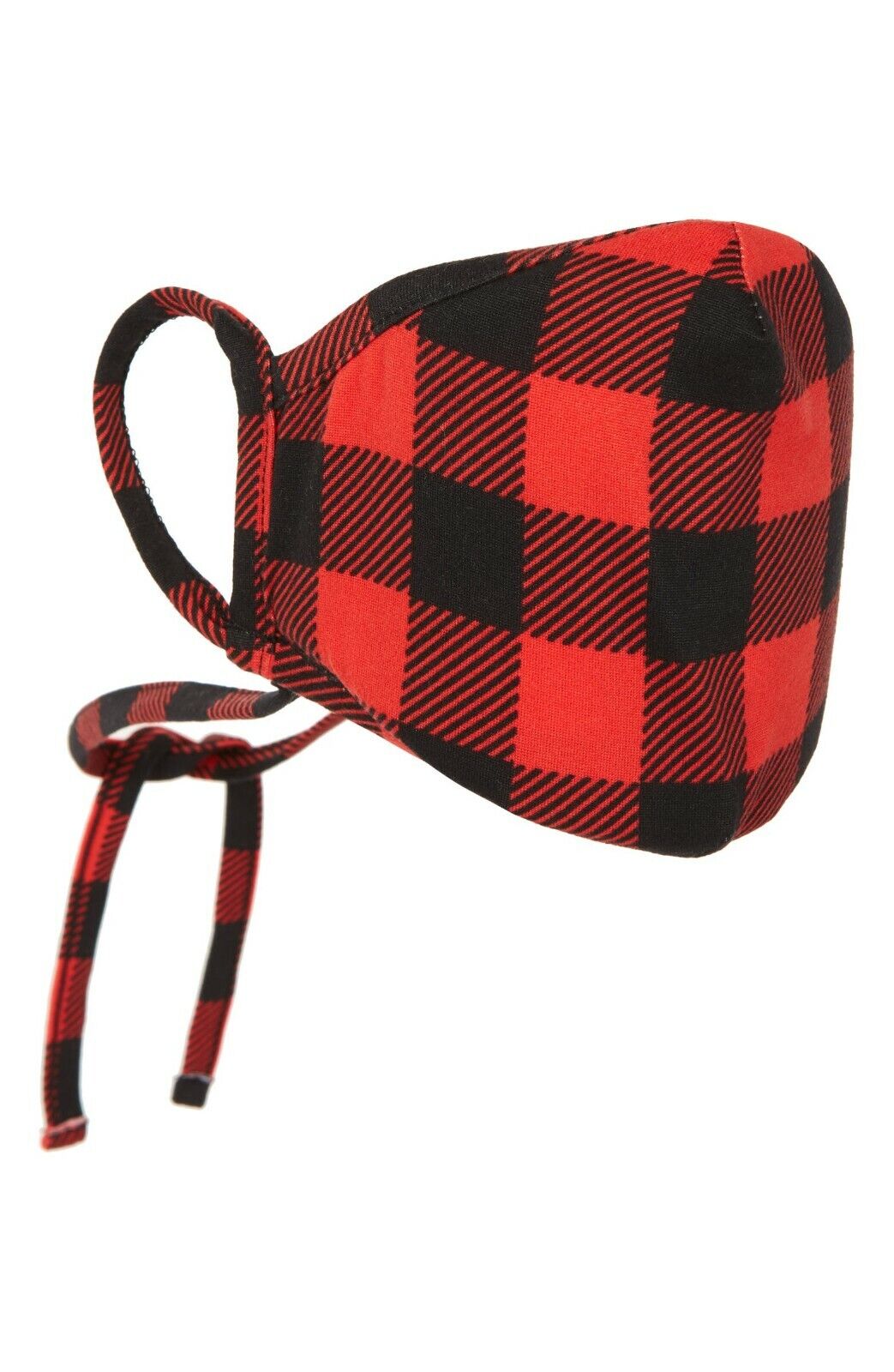 Face Mask Family 4-Pack Buffalo Check Plaid Black Red Washable Soft Cotton