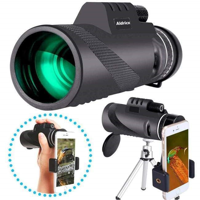 Aldricx® 40X60 Monocular Telescope with Smartphone Holder & Tripod ...