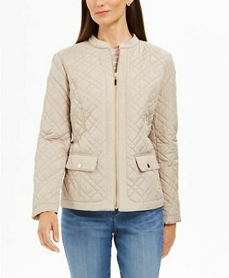 Charter Club Women's Quilted Mandarin-Collar Jacket, Sedona Dust, X-Large