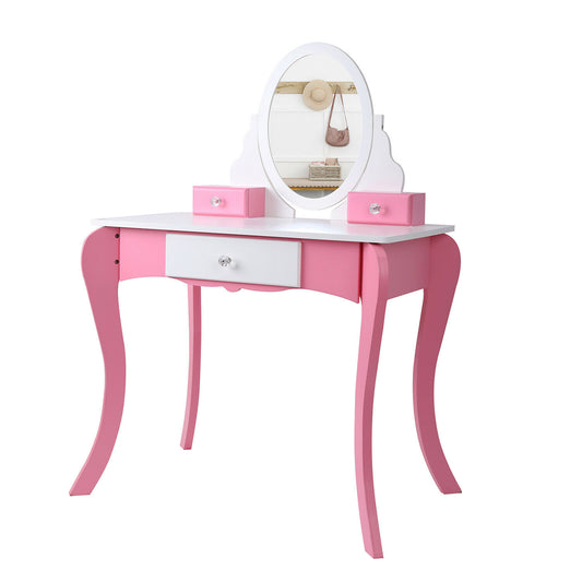 Little Girls Kids Vanity Makeup Table Set