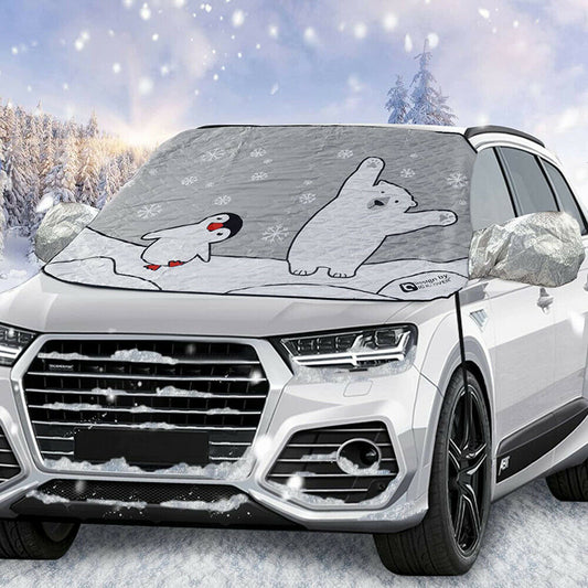 Large Magnetic Winter Ice Snow Car Windshield Cover