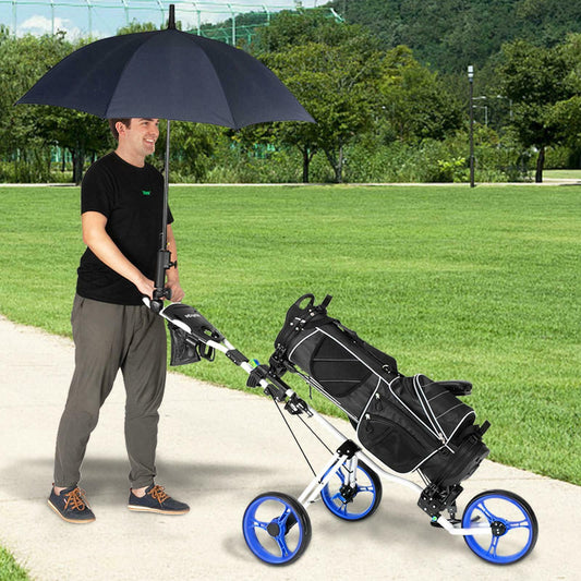 Portable Three Wheeled Walking Golf Bag Push Cart