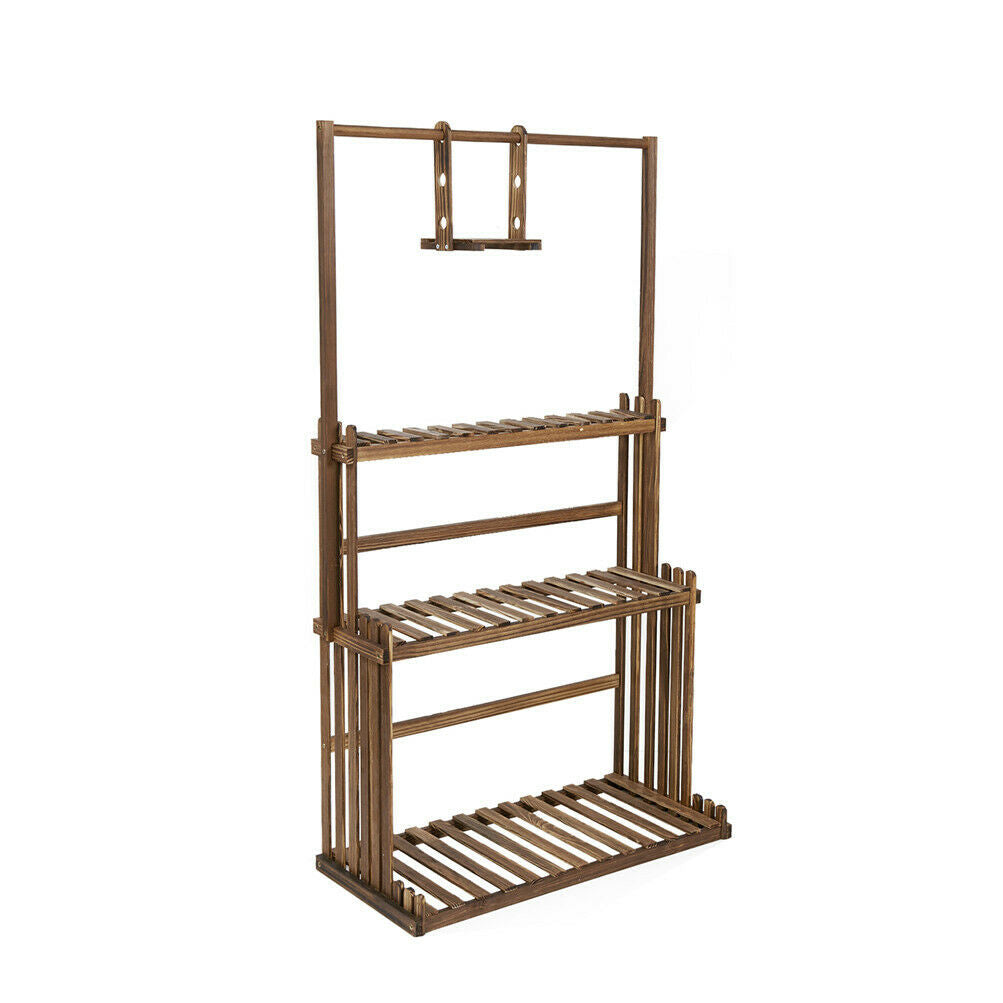 Extra Large Multi Tier Wooden Indoor / Outdoor Plant Shelf Stand