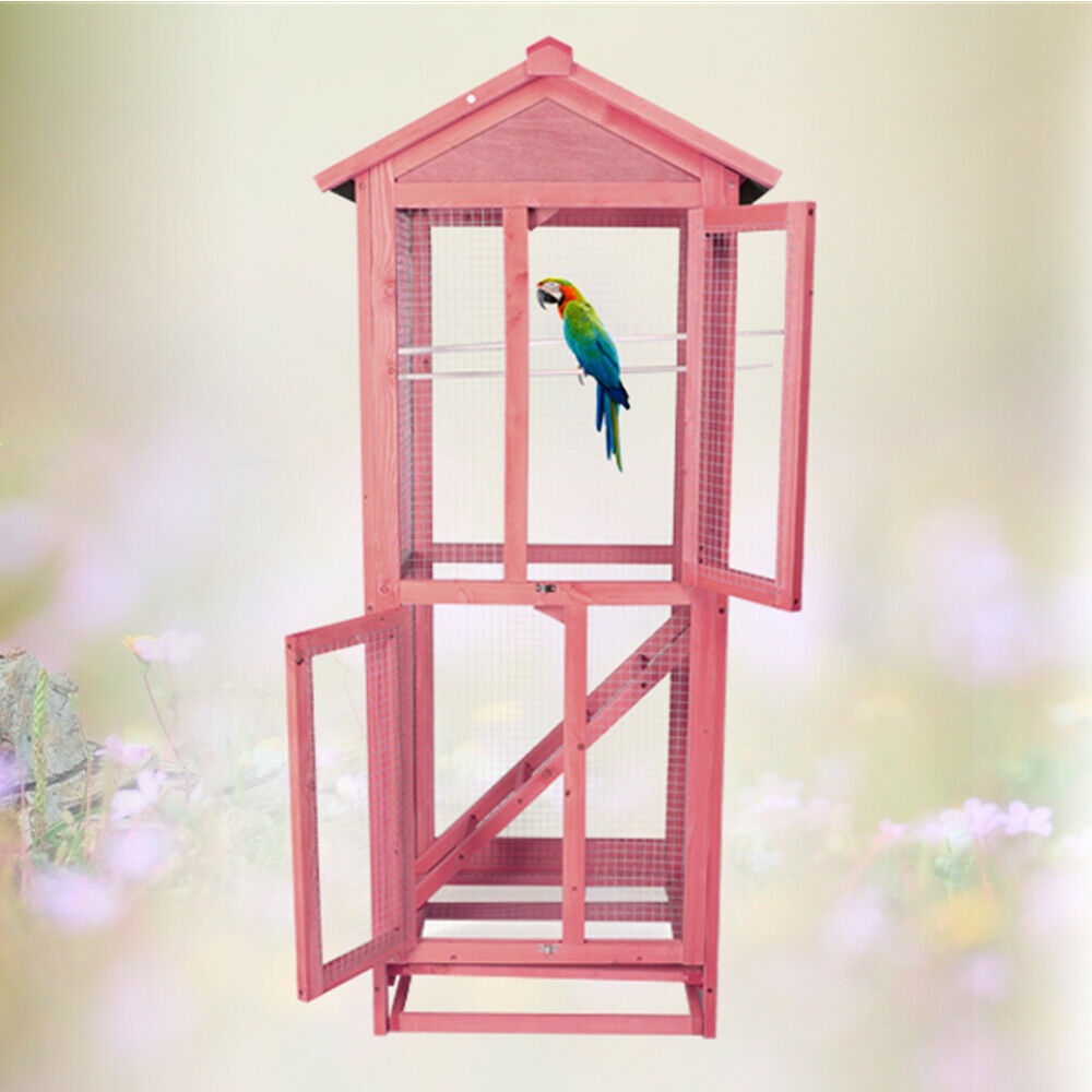 Large Indoor / Outdoor Wooden Parakeet Parrot Bird Cage