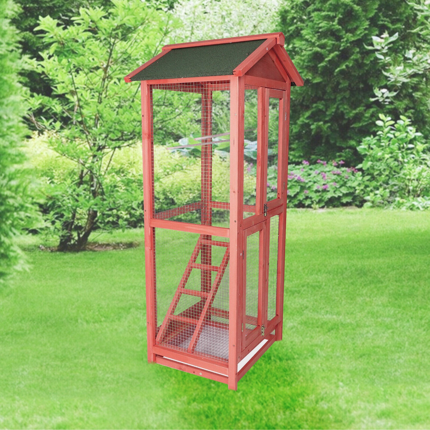 Large Indoor / Outdoor Wooden Parakeet Parrot Bird Cage