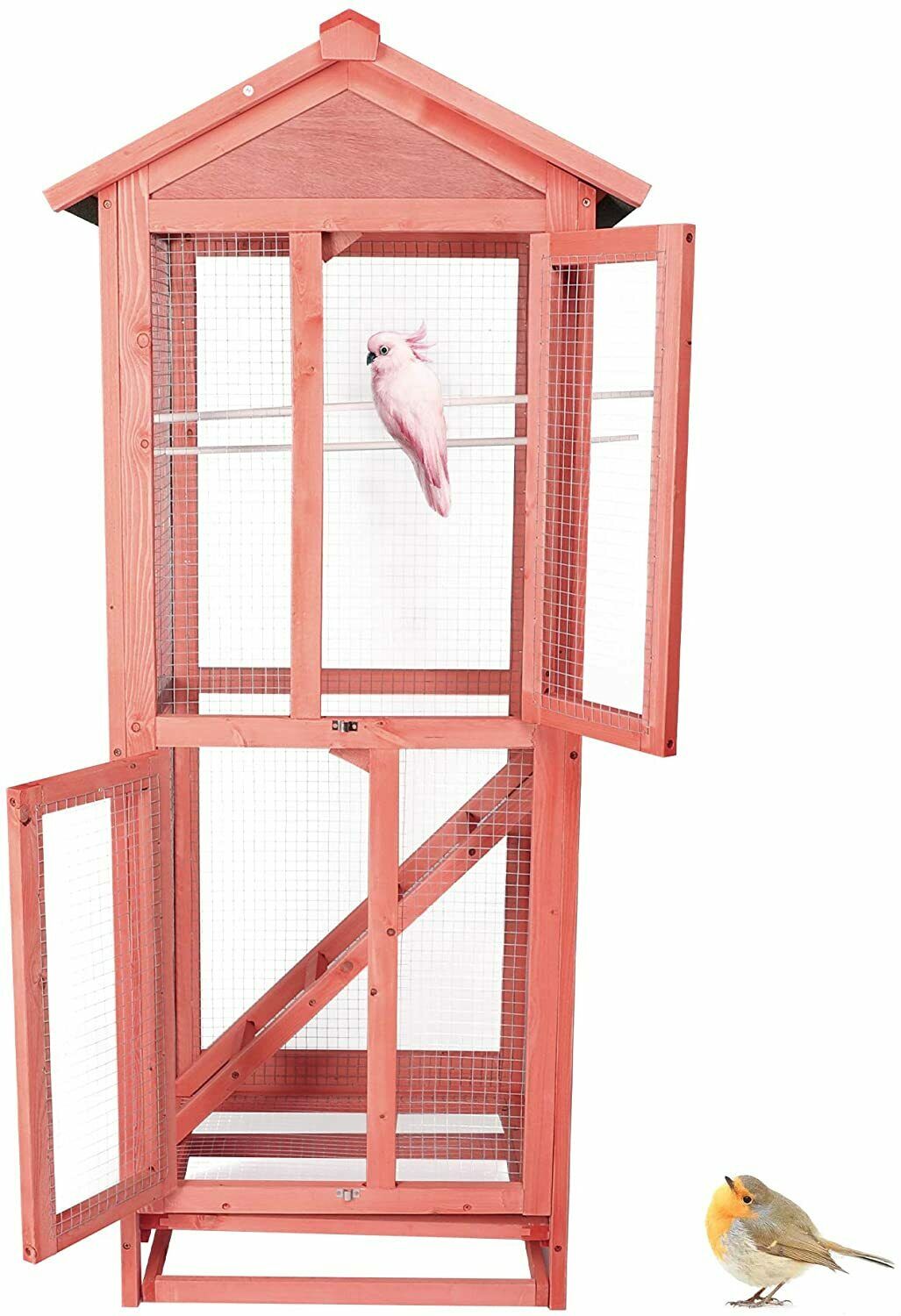 Large Indoor / Outdoor Wooden Parakeet Parrot Bird Cage