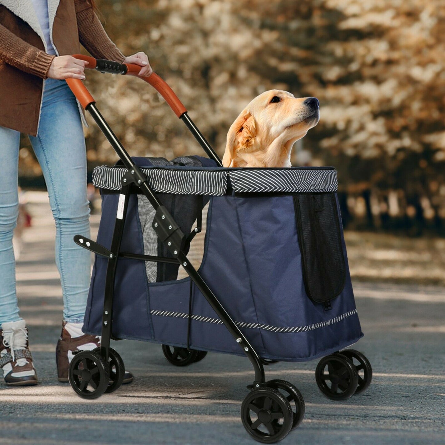 Premium Pet Dog Puppy Carriage Jogging Stroller