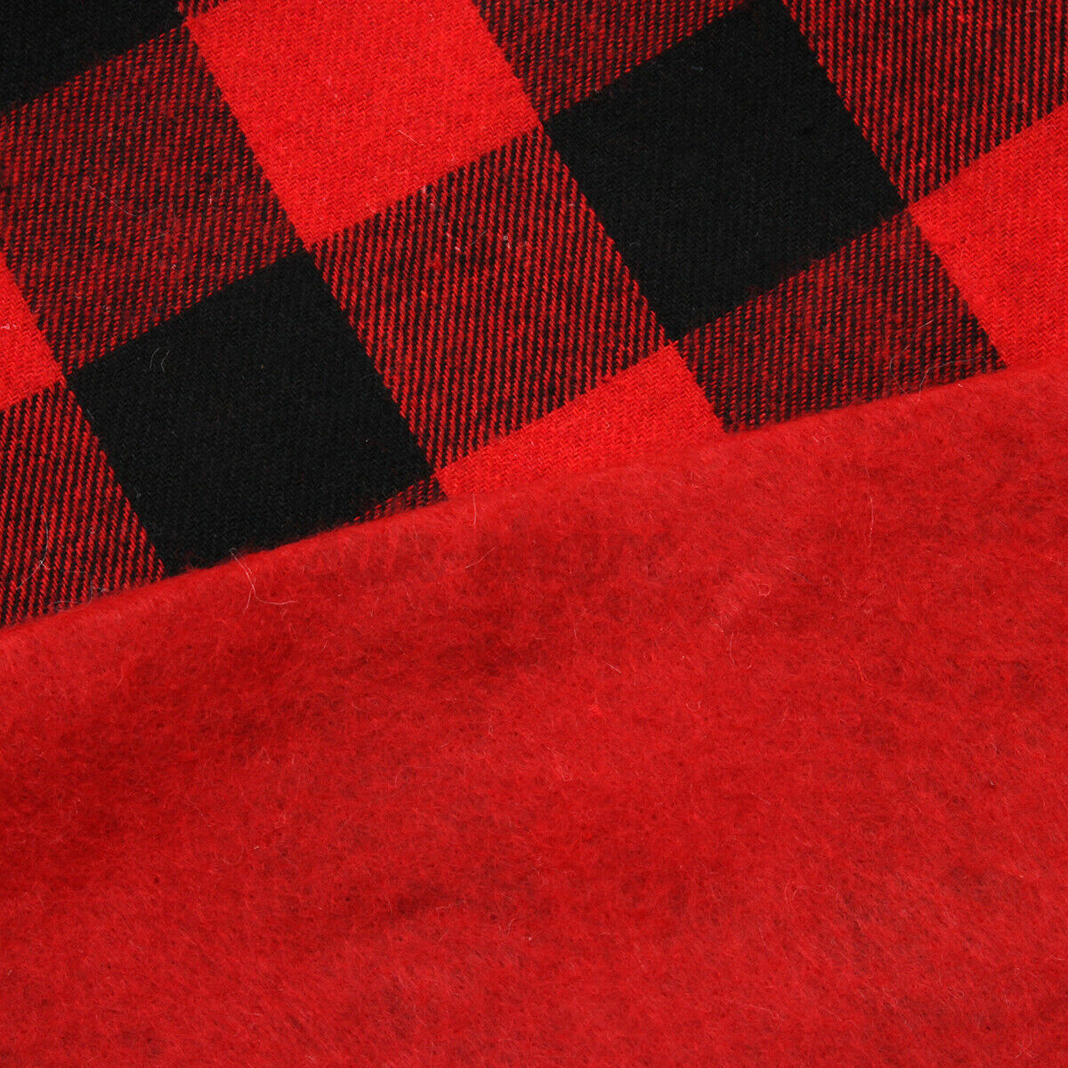 Premium Red Plaid Christmas Tree Skirt 48"