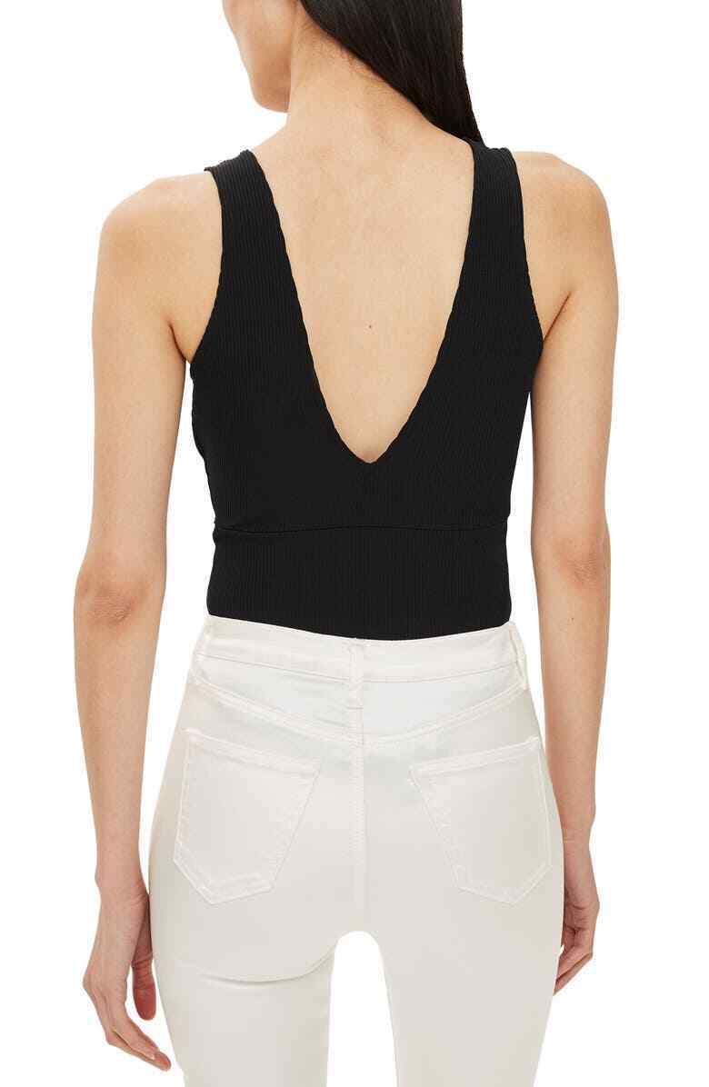 Women's Topshop Lace Plunge Bodysuit, Size 2 US (fits Like 0) - Black