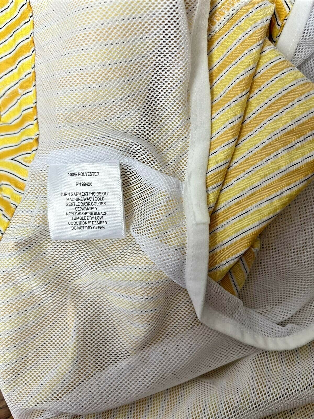 NWT Bugatchi Stripe Board Shorts Yellow (Size: 38)