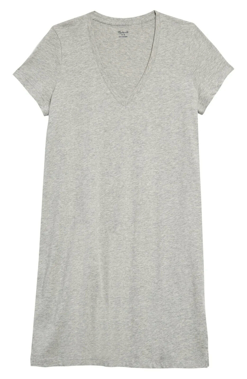 Madewell Gray Northside Vintage V-Neck T-Shirt Dress, Size S