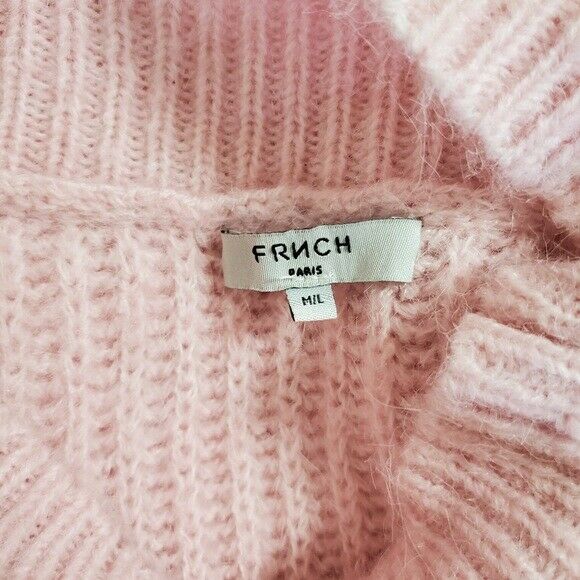 FRNCH Paris Women's Pink Pullover Mock Neck Sweater, Size M/L